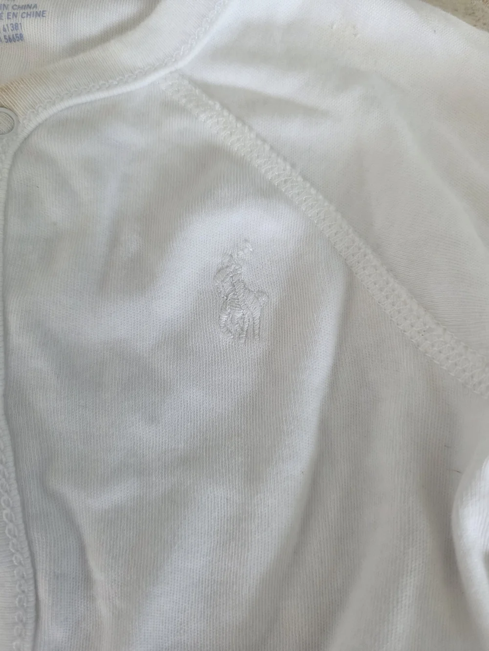 Ralph Lauren White Baby Footed One-Piece Pajama